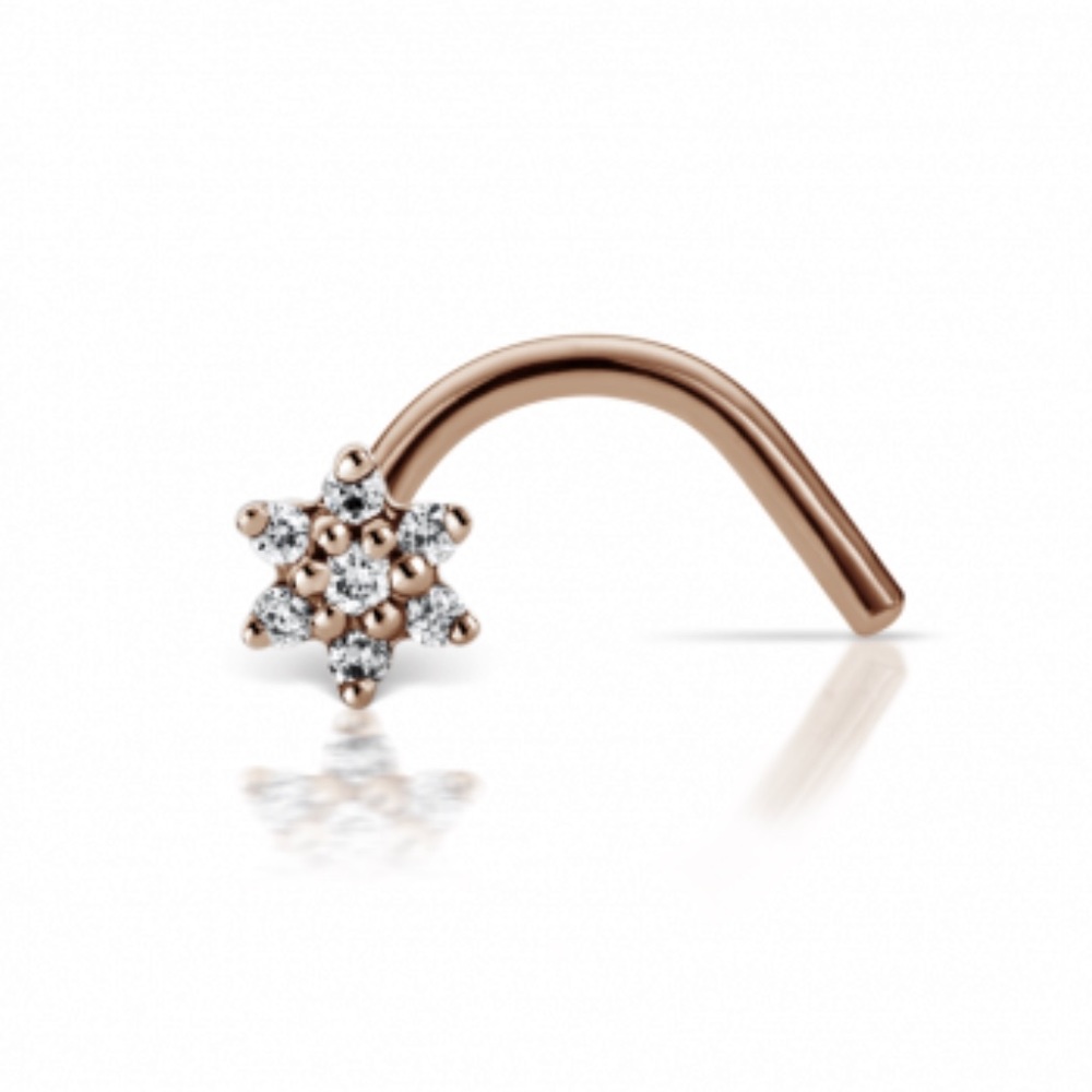 maria tash | 3mm diamond flower nostril stud - Picture 2 of 5